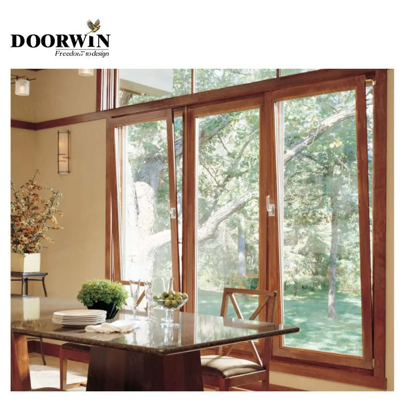 2022 good quality  2 panel sliding wood Aluminum tilt and sliding door by Doorwin