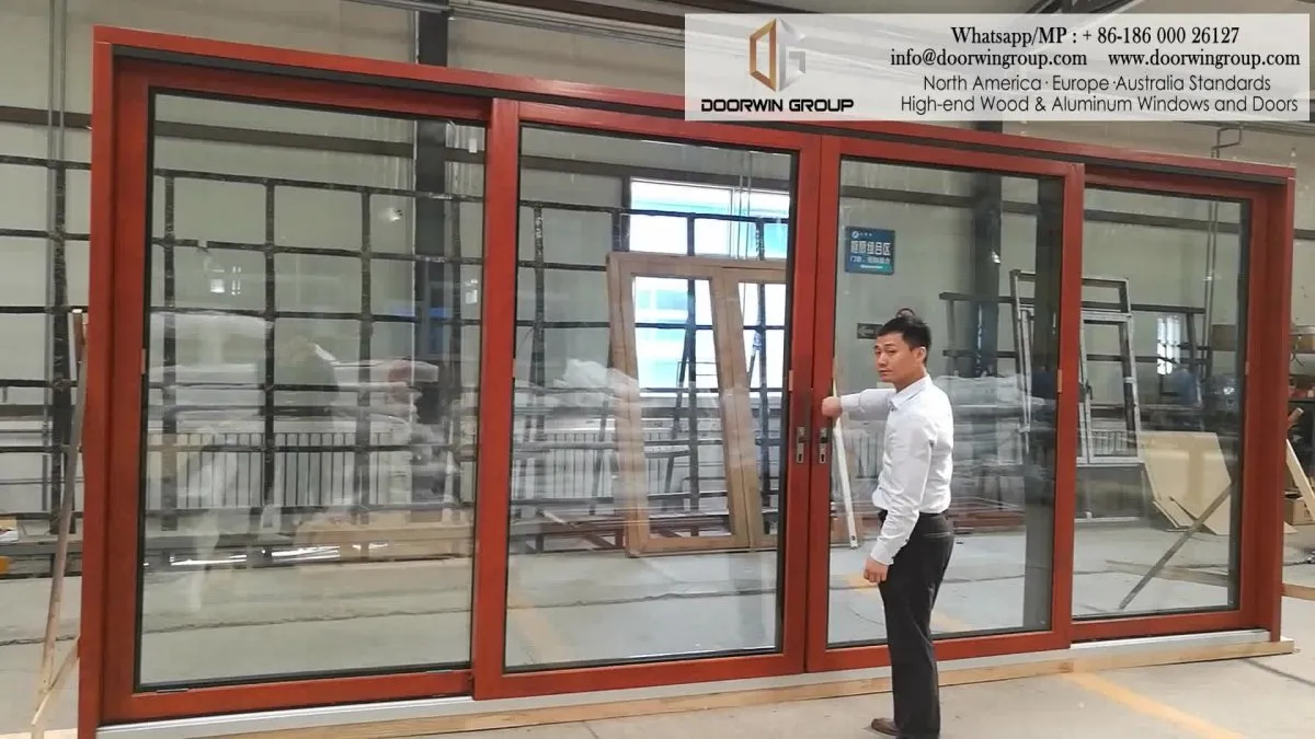 Aluminium framed glass sliding entry doors by Doorwin on Alibaba