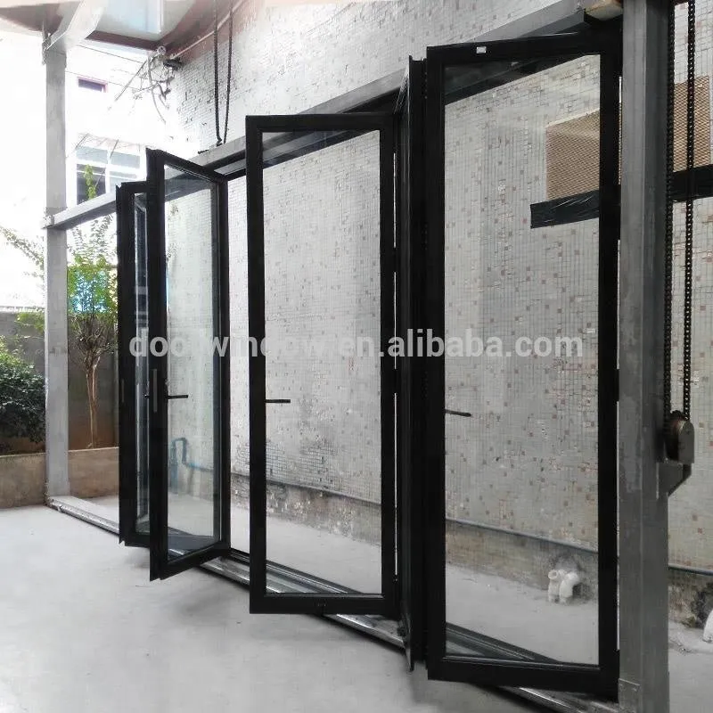 Aluminium interior folding doors frameless glass door bifolding by Doorwin on Alibaba