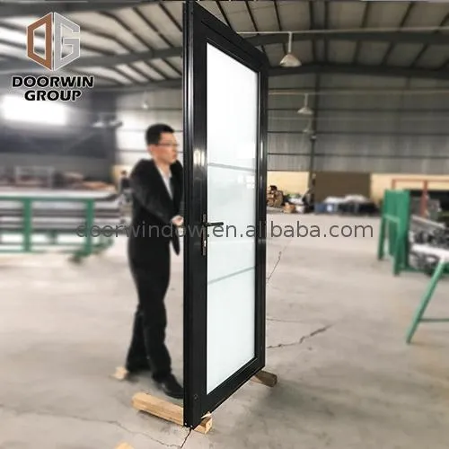 Aluminum entrance door double glass hinged in powder coating by Doorwin on Alibaba