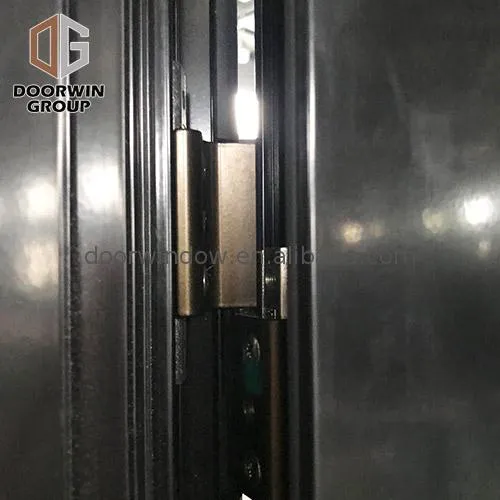 Aluminum entrance door double glass hinged in powder coating by Doorwin on Alibaba