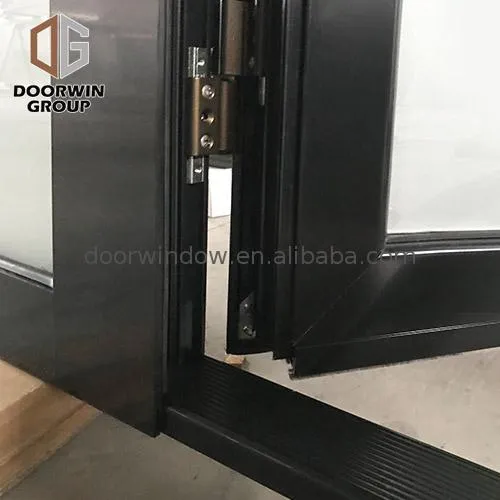 Aluminum entrance door double glass hinged in powder coating by Doorwin on Alibaba