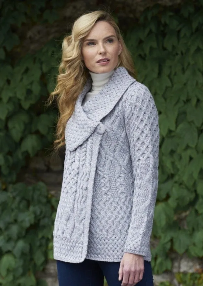 Aran One Button Super Soft Cardigan | Clearance