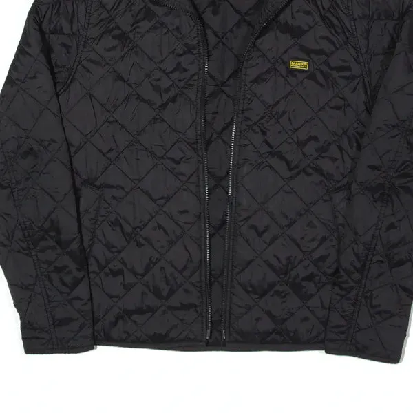 BARBOUR International Gear Quilt Insulated Jacket Black Nylon Quilted Mens S