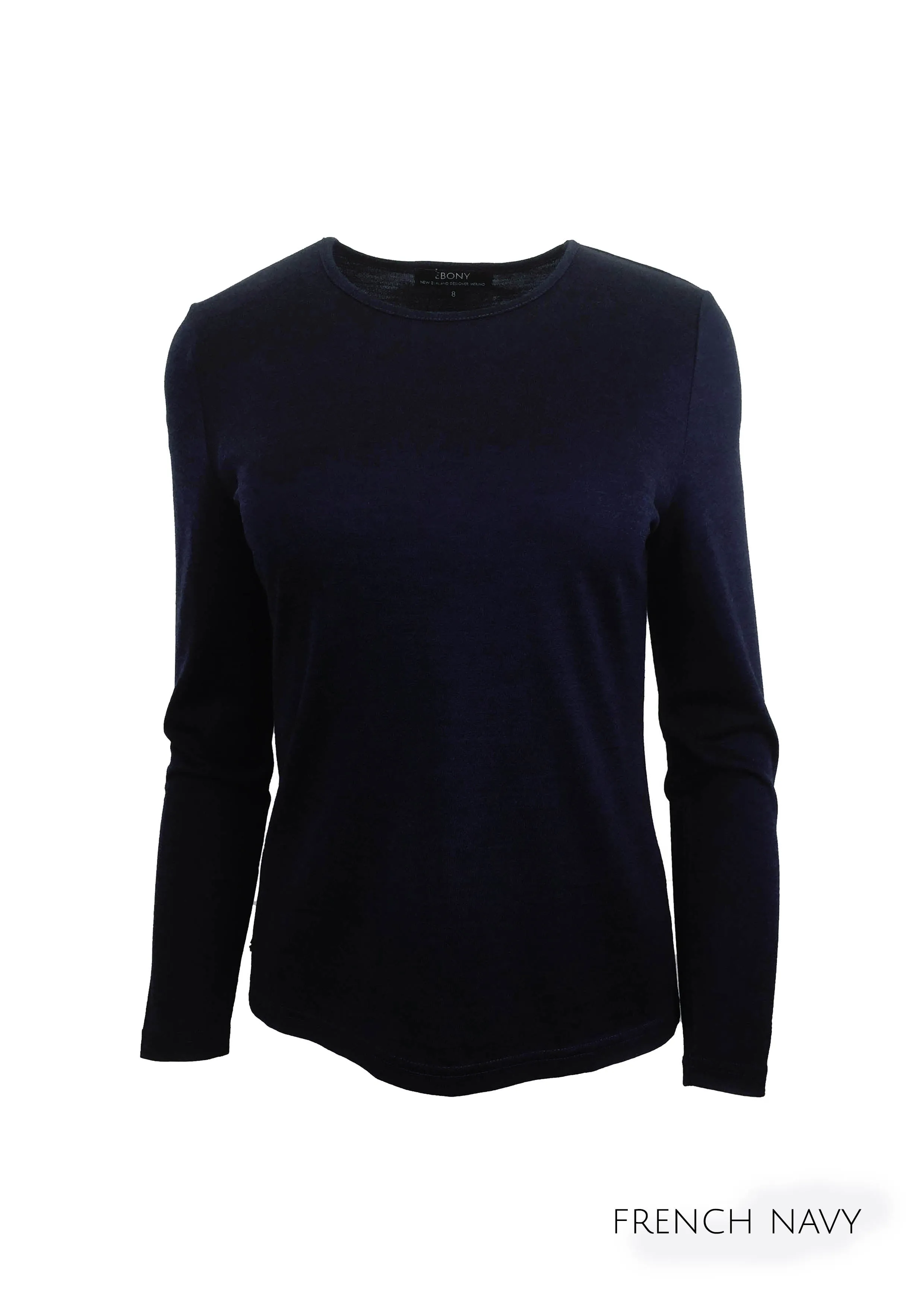 EBAS553.COLOUR.A-H SELF TRIM ROUND NECK MERINO