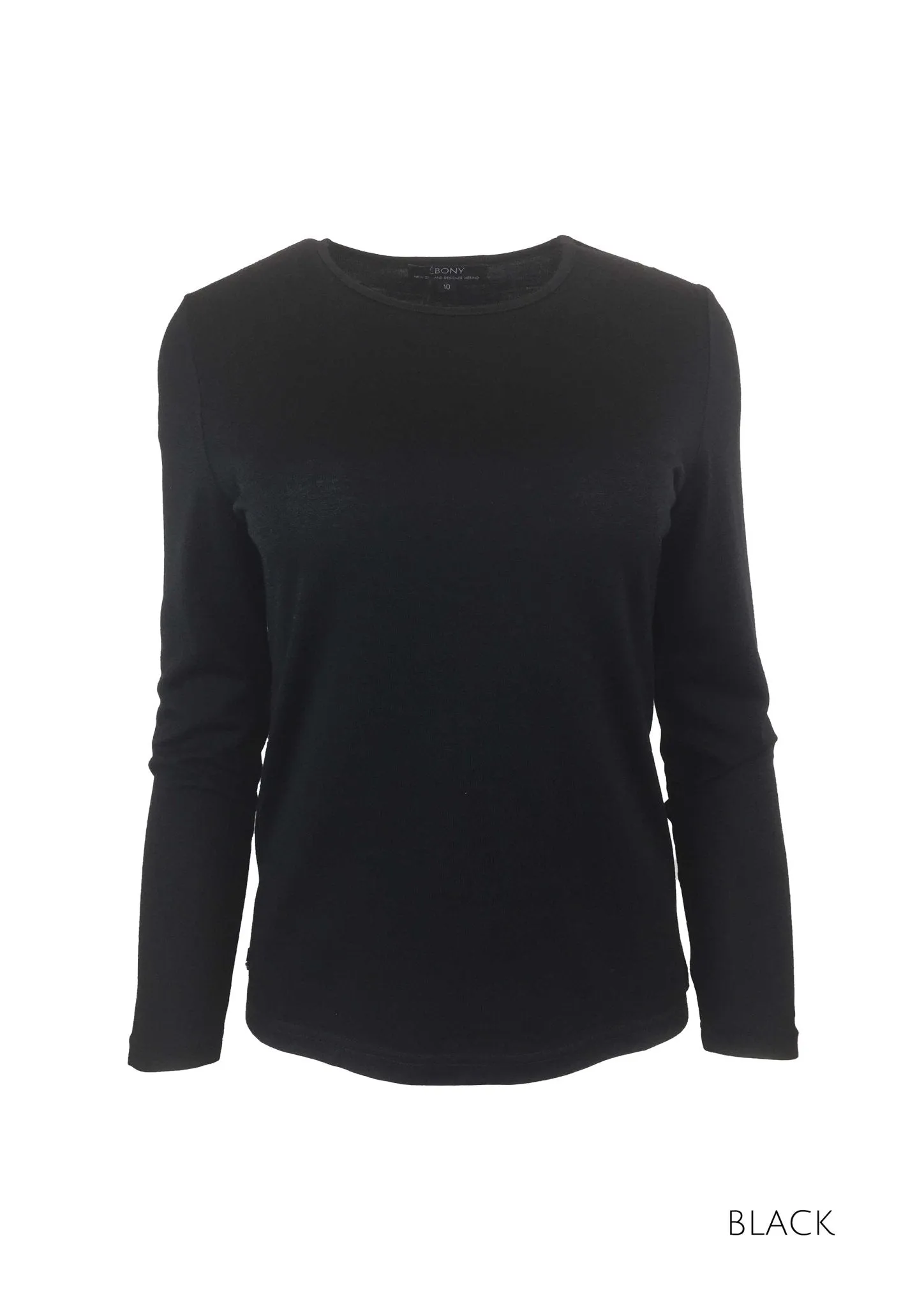 EBAS553.COLOUR.A-H SELF TRIM ROUND NECK MERINO