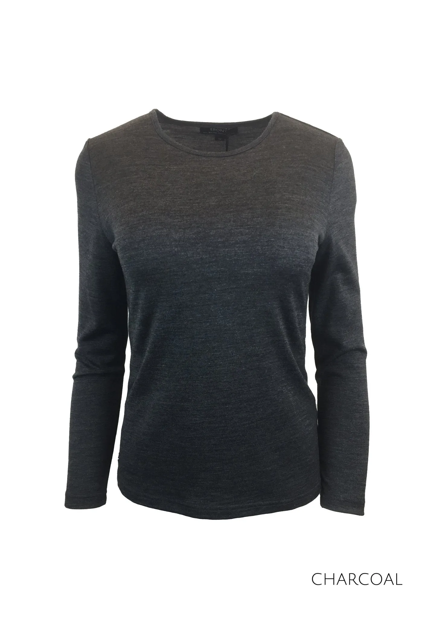 EBAS553.COLOUR.A-H SELF TRIM ROUND NECK MERINO