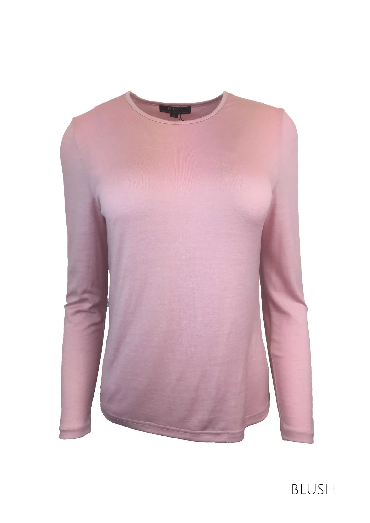 EBAS553.COLOUR.A-H SELF TRIM ROUND NECK MERINO