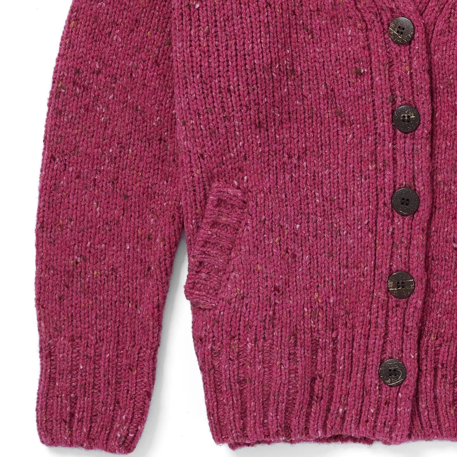 Ladies' Donegal Cardigan with Side Pockets | Pink
