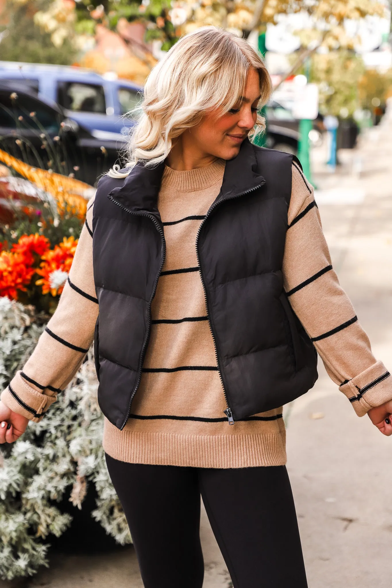 Lindsay Oatmeal Striped Sweater