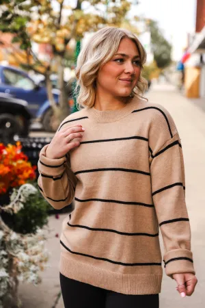 Lindsay Oatmeal Striped Sweater