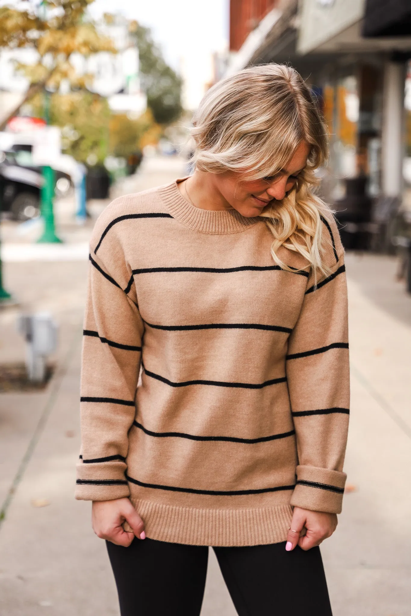 Lindsay Oatmeal Striped Sweater