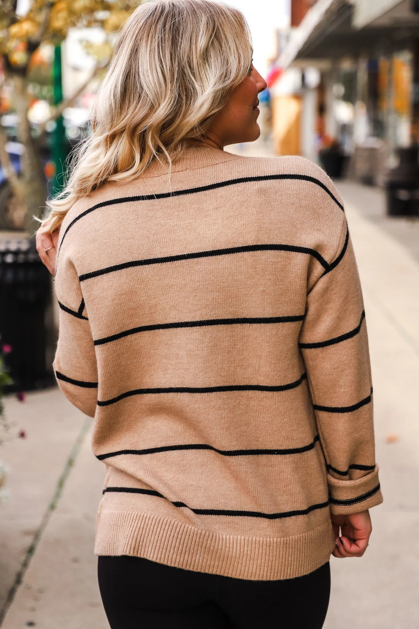 Lindsay Oatmeal Striped Sweater