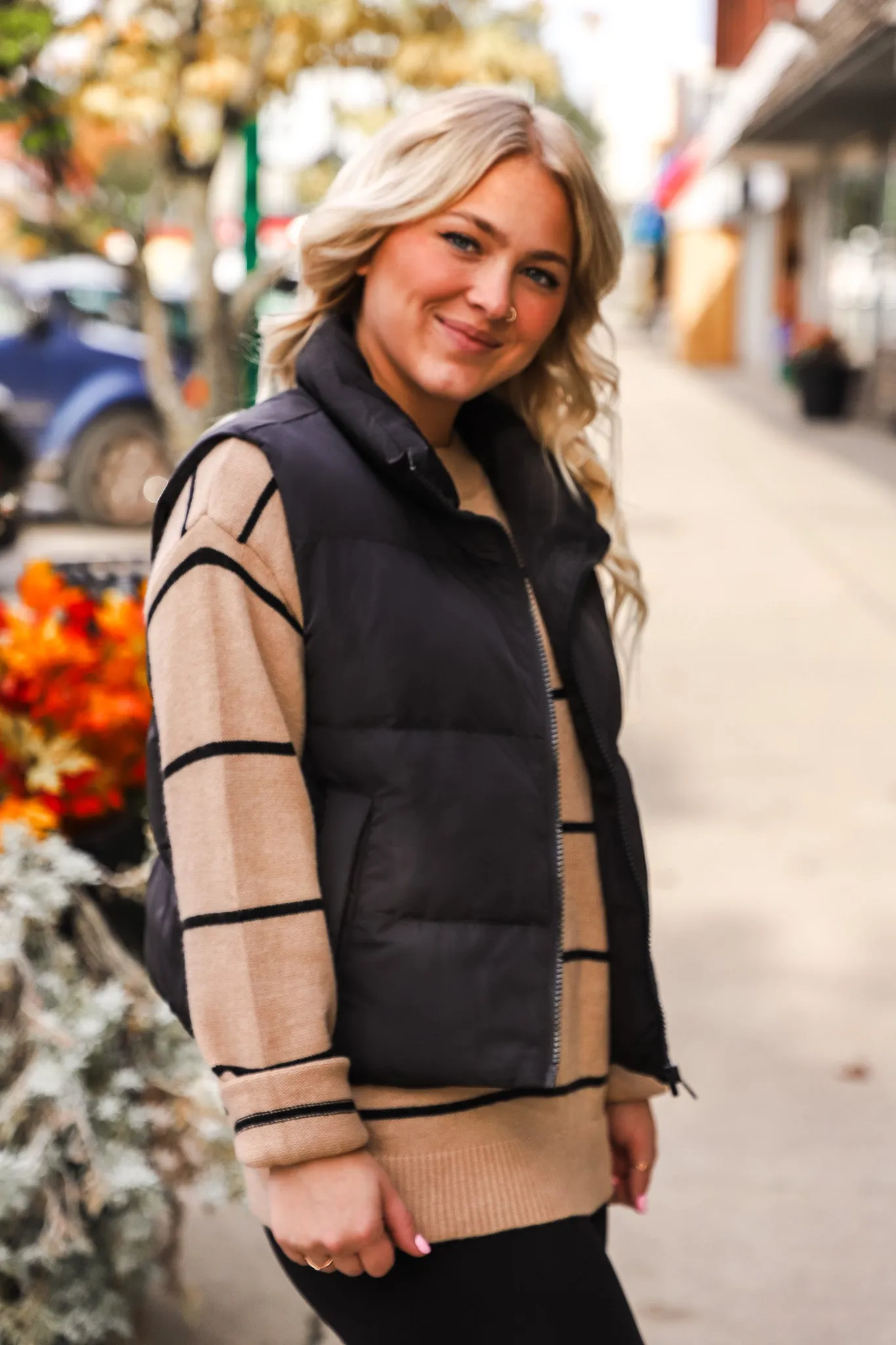 Lindsay Oatmeal Striped Sweater