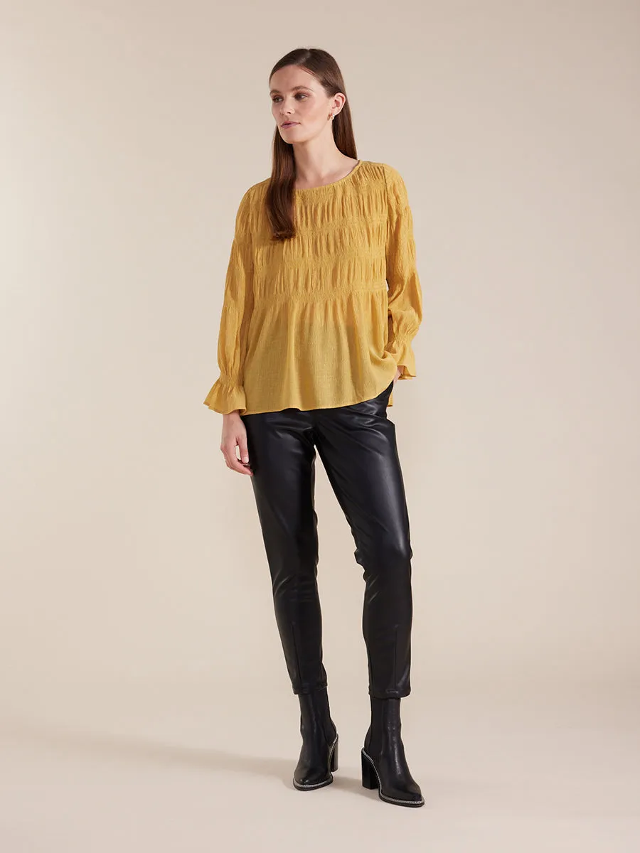Long Sleeve Pleated Top