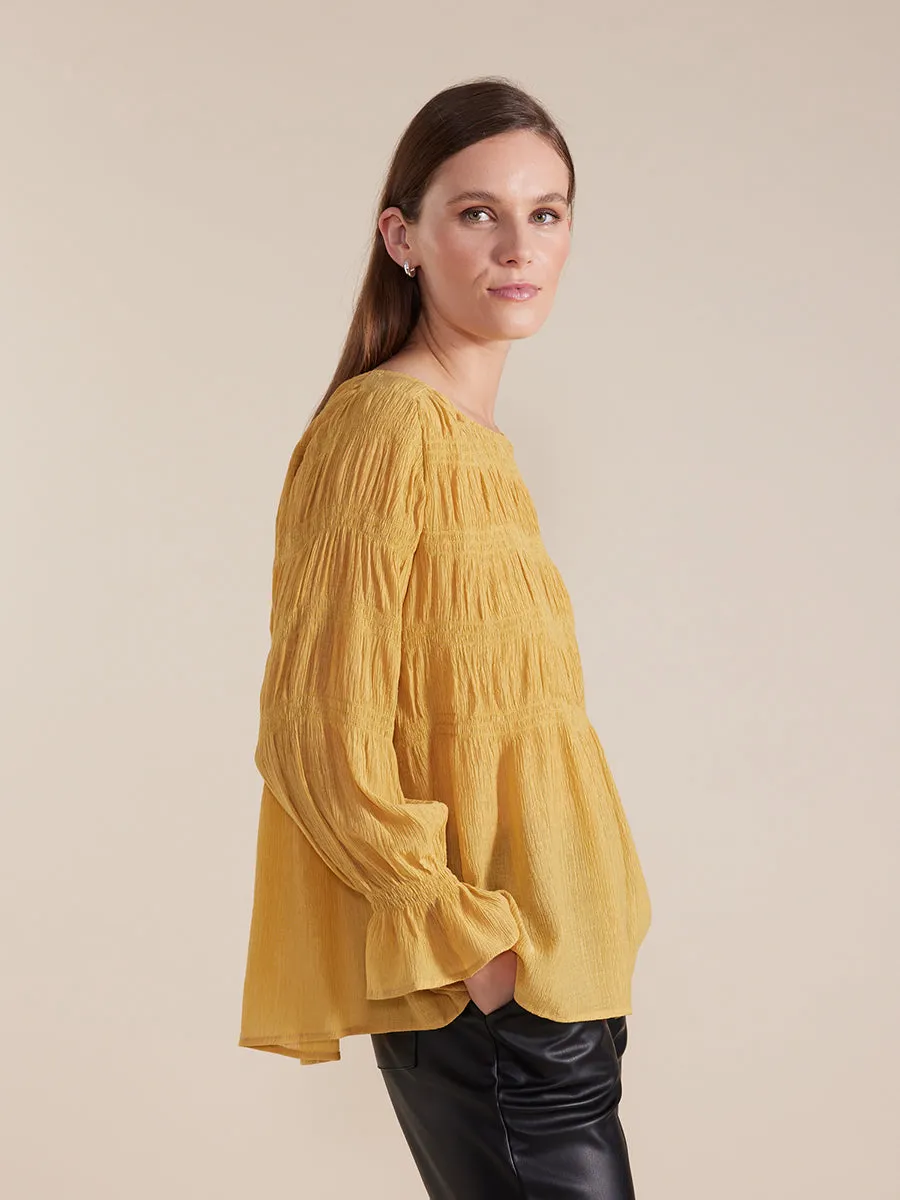 Long Sleeve Pleated Top