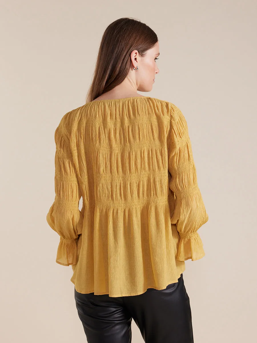 Long Sleeve Pleated Top