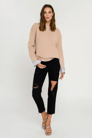 Mix Media Color Block Sweater