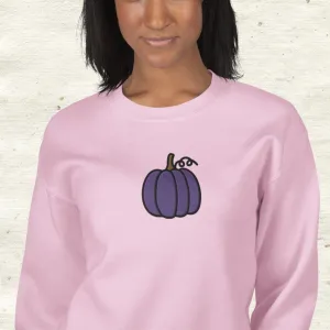 Purple Embroidered Pumpkin Sweatshirt