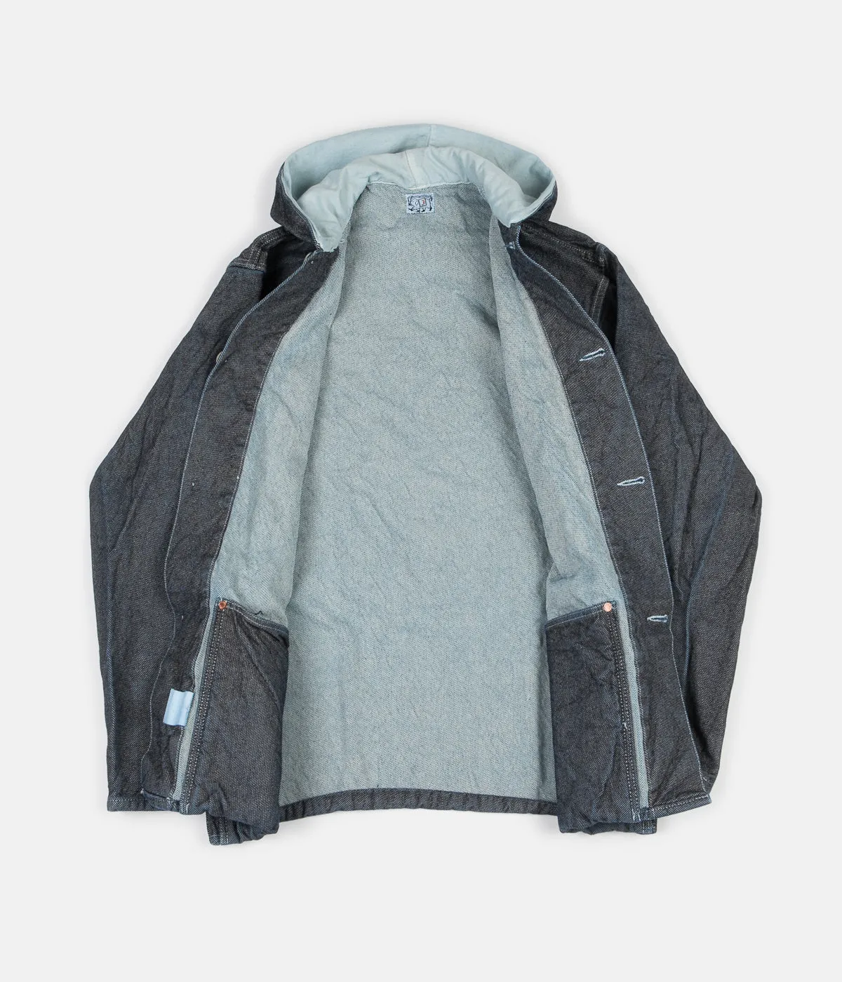 Tender Type 936 Hooded Shepherds Coat - 19oz Cross Weave Denim Rinse Wash