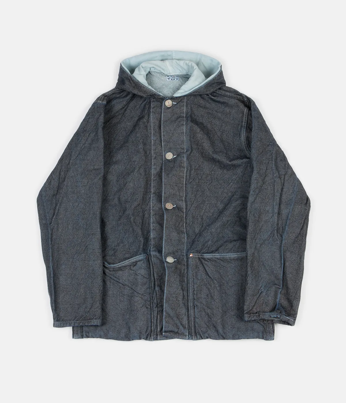 Tender Type 936 Hooded Shepherds Coat - 19oz Cross Weave Denim Rinse Wash