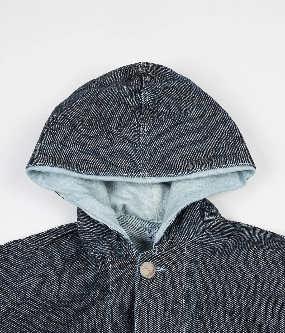 Tender Type 936 Hooded Shepherds Coat - 19oz Cross Weave Denim Rinse Wash