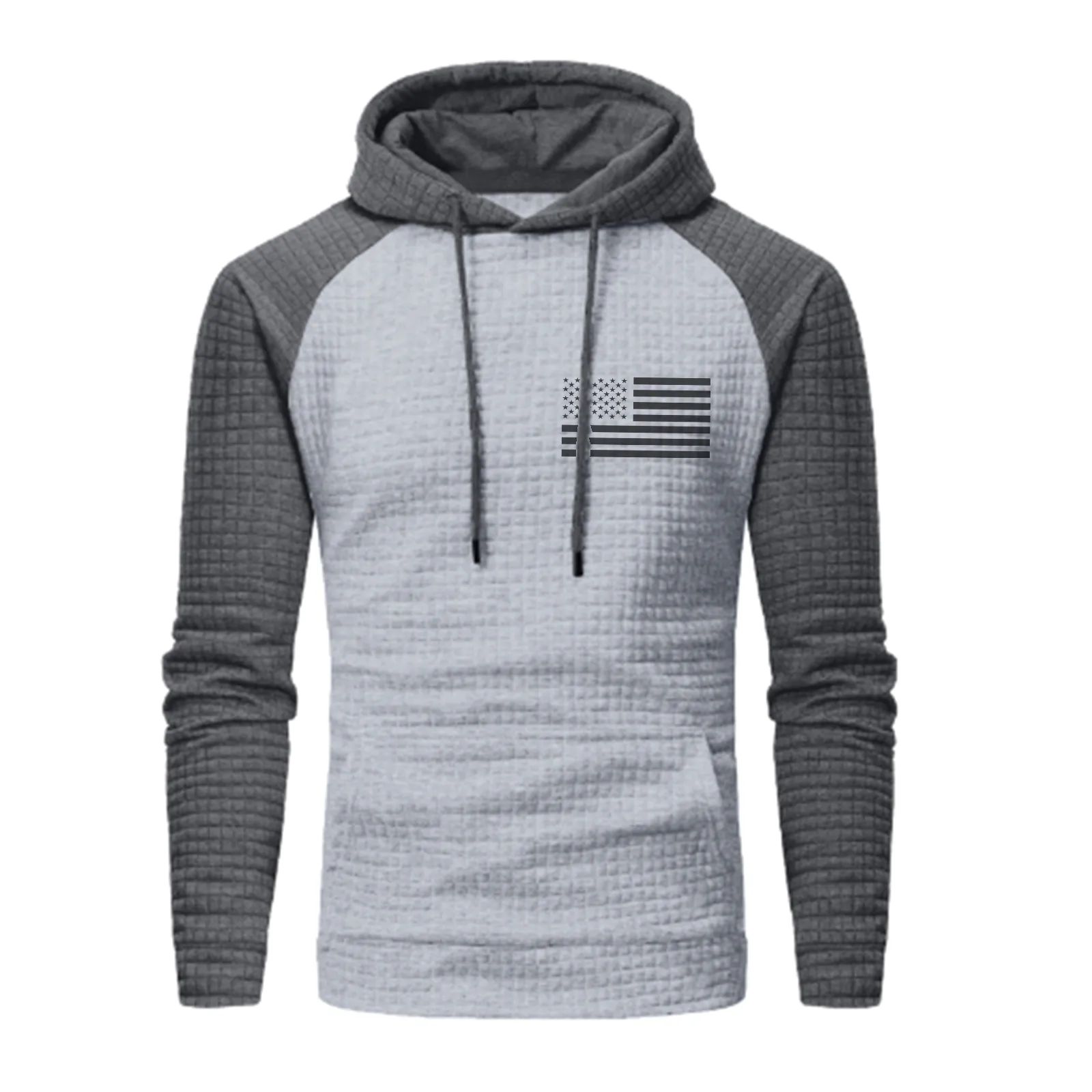 USA FLAG WAFFLE RAGLAN HOODIE