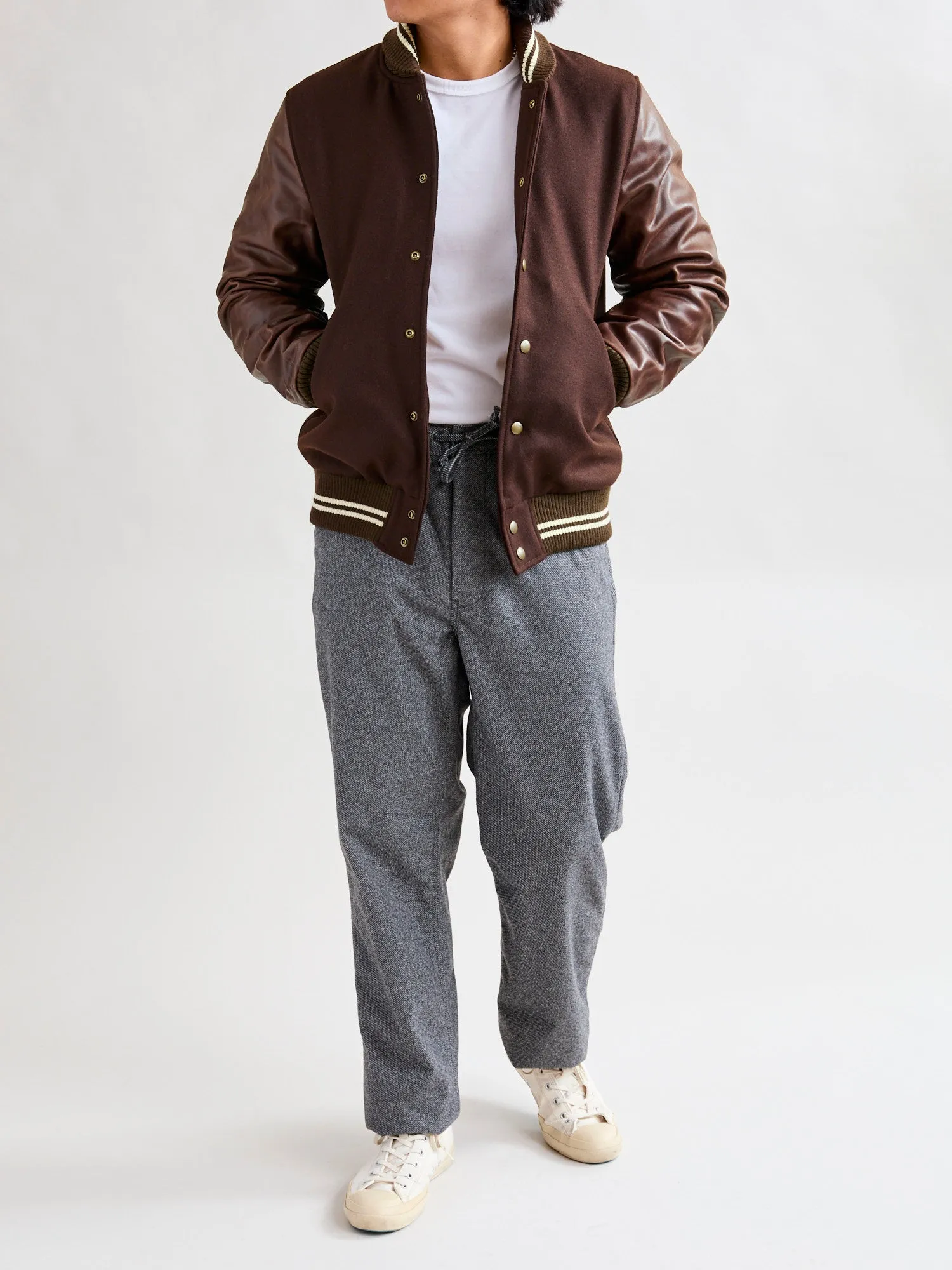 Varsity Jacket in Brown/Brandy