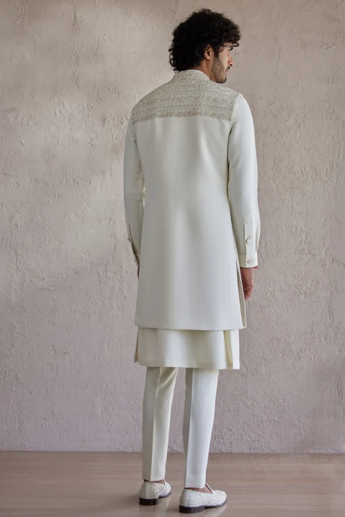 Venice Ivory Nehru Jacket (Heavy)