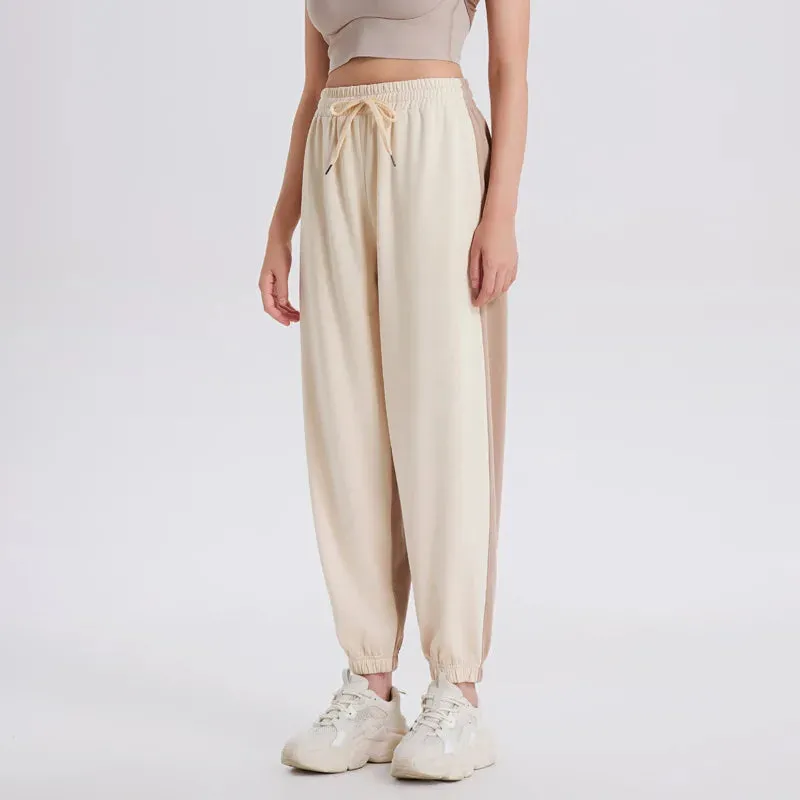 Women's Colored Pure Cotton Sports Pants, Casual Pants, Tie Feet Closure, Harlan Wei Pants, Spring, Autumn, Winter, New, 2023
