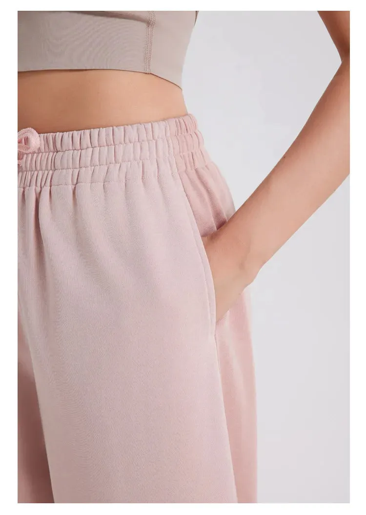 Women's Colored Pure Cotton Sports Pants, Casual Pants, Tie Feet Closure, Harlan Wei Pants, Spring, Autumn, Winter, New, 2023